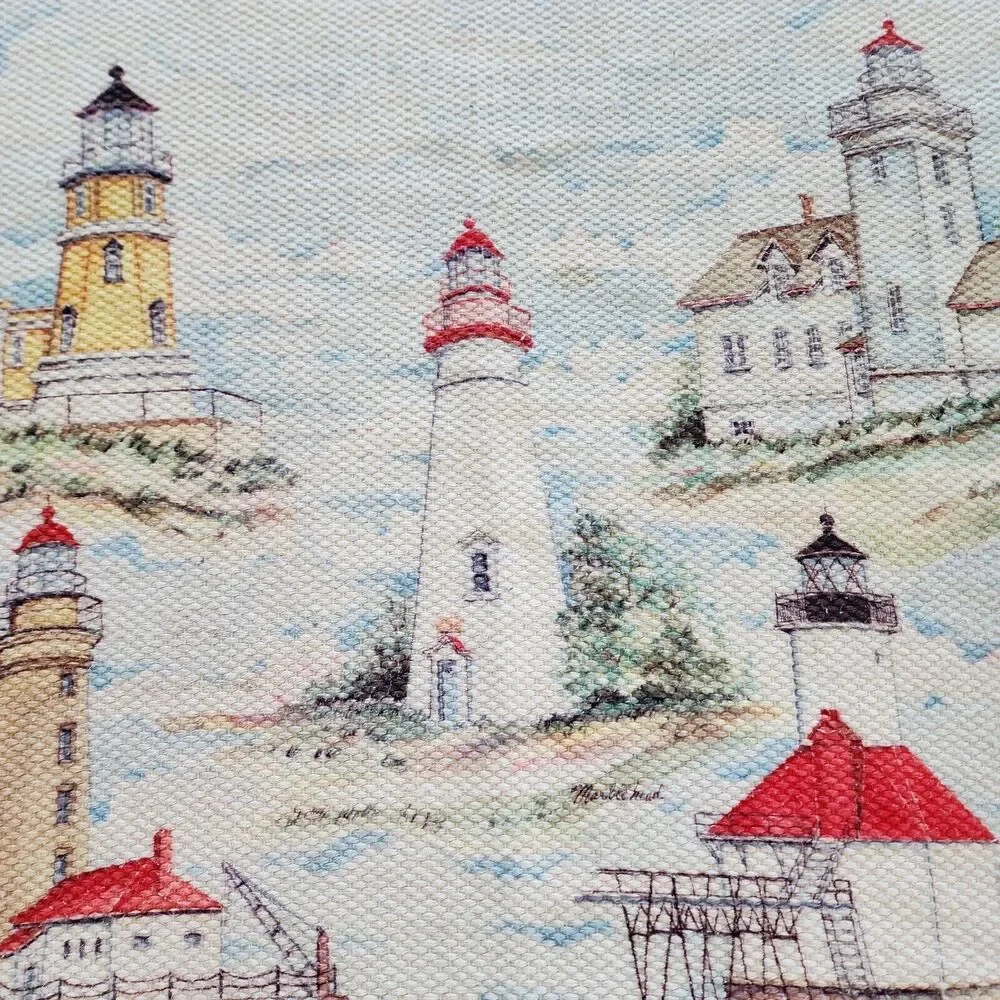 Historical Lighthouses Summer Doormat Throw Rug Fringe Indoor Outdoor 22